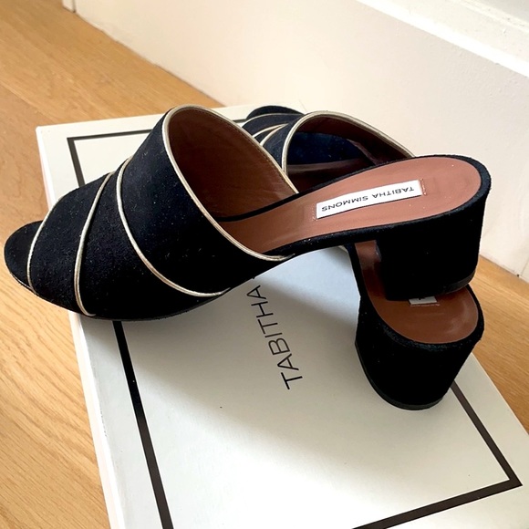 Tabitha Simmons black suede mule with block heel - Picture 3 of 7